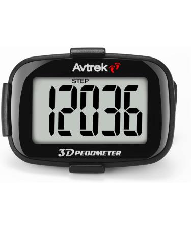 AVTREK Precise 3D Mini Pedometer - Ideal for Walking Running & Hiking - Compact & Lightweight Black - Buy Online on GoSupps.com