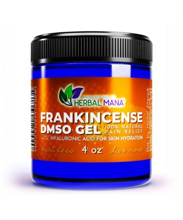 Frankincense DMSO Gel with Hyaluronic Acid | 99.995% Pure Pharma Grade DMSO, Organic Aloe Vera | Natural Pain Relief for Arthritis, Joint, Back, Hand, Feet, Knee & Neck + Anti-Inflammatory (4 oz) Frankincense + Hyaluronic …