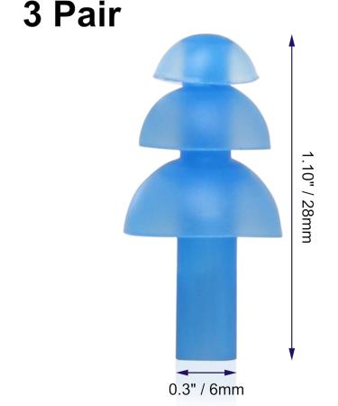 uxcell Waterproof Silicone Swimming Earplugs - 3 Pairs Soft Mushroom Design Comfortable Ear Protection for Men & Women - Blue - Buy Online on GoSupps.com