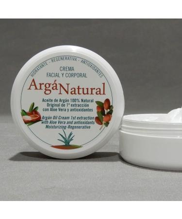 Arga Natural Argan Oil and Aloe Vera Daily Face and Body Cream Moisturising Regenerating Hydrating and Antioxidant From Spain 100% Natural Plant based 140 ml - Buy Online on GoSupps.com