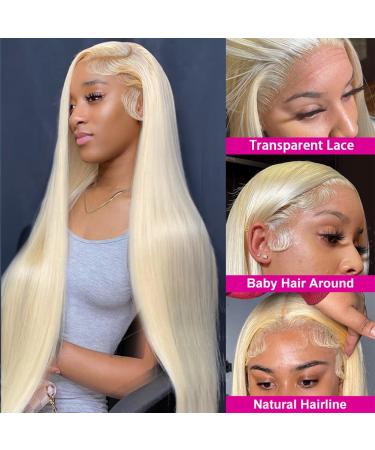 20 Blonde Lace Front Wig Human Hair 13x4 HD Transparent Lace Frontal 10A Brazilian Virgin Hair Pre Plucked with Baby Hair 150% Density - 20 Inch 613 Blonde Wig - Buy Online on GoSupps.com