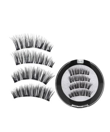3PC 4 Magnetic Eyelashes Natural Eyelash Tape Without Glue Eyelashes Can Be Reused Best False Eyelashes (Size : KS02-4)