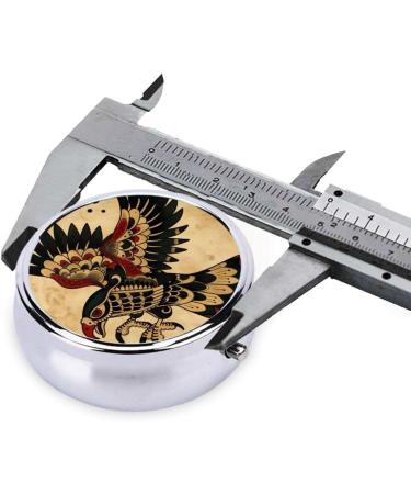 Totem Eagle Portable Metal Pill Box - Round Mini 3-Compartment Design for Travel | Ideal for Small Pills & Easy Storage - Buy Online on GoSupps.com