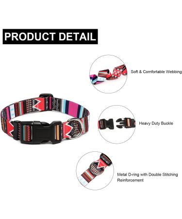 Mercano Dog Halison: Comfortable Soft Nylon Collar for Small & Medium Dogs | Trendy Pattern - M Size Trunk Pink - Buy Online on GoSupps.com