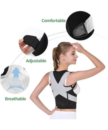 Back Brace Lumbar Support Back Posture Corrector Corset Shoulder Clavicle Spine Lumbar Support Belt Adjustable Waist Belt(Medium) Medium Black - Buy Online on GoSupps.com