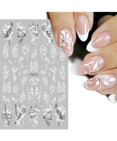 Back Glue Decals Korean French Cute Slider Nail Art Decorations Nail Sticker Leaves Butterfly-shape 3D Black(F-867) - Buy Online on GoSupps.com