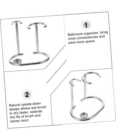 Minkissy Shaver Holder Set | Metal & Wood Razor Stand for Men | Shaving Brush Organizer | 2-Pack Safety Razor Kit 9x6.5cm - Buy Online on GoSupps.com