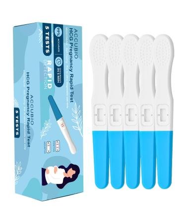 ACCUBIO Pregnancy Test Early Detection HCG Urine Midstream Test Result Within 5 Minutes Over 99% Accurate Fertility Test Extra Sensitive Home Rapid Detection 25mIU/mL 5Pack