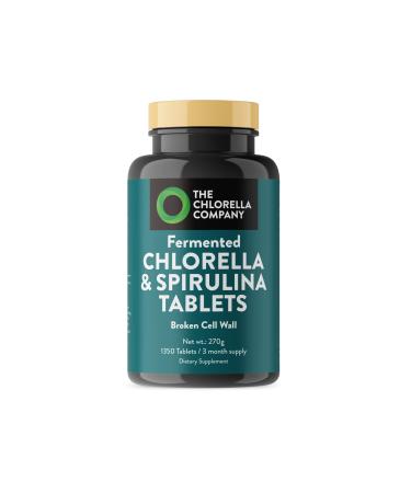 The Chlorella Company | Fermented Chlorella & Spirulina Tablets | Broken Cell Wall | 3 Month Supply | Gluten-Free | Vegan | Non-GMO