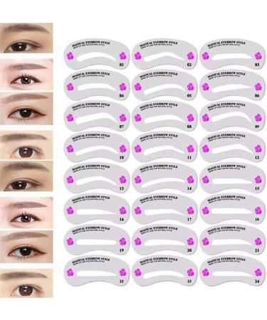 Durable 24 Pcs Reusable Eyebrow Stencil Different Shape Artifact Eyebrows Shaped Cards Kit Thrush Card Makeup Tool Fashion Book Fashion Book - Buy Online on GoSupps.com