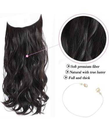 12 Inch Dark Brown Invisible Wire Synthetic Hair Extension for Women - Natural Wavy Hair Piece - Buy Online on GoSupps.com