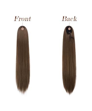 Fine Horseplay Extensions | 50cm Synthetic Drawstring Ponytail in Moss Brown Long Straight Braid for Women - Buy Online on GoSupps.com