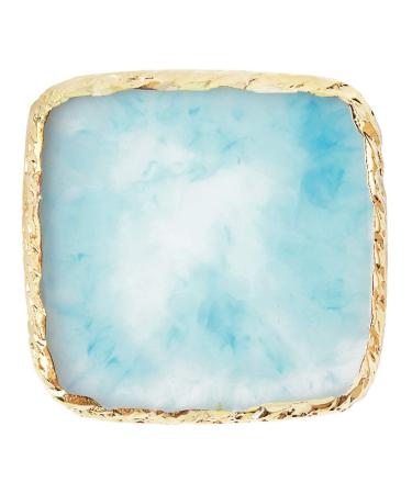 Danlai Resin Stone Nail Art Palette Nail Polish Cosmetic Palette Golden Pigment Gel Polish Holder Mixing Plate Paint Display Blue