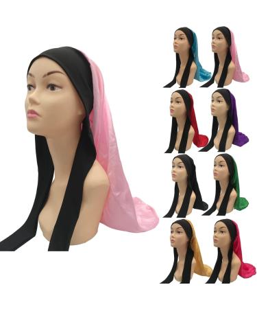 YUPs Long Silk Satin Adjustable Hair Bonnet for Long Hair - Pink - Buy Online on GoSupps.com