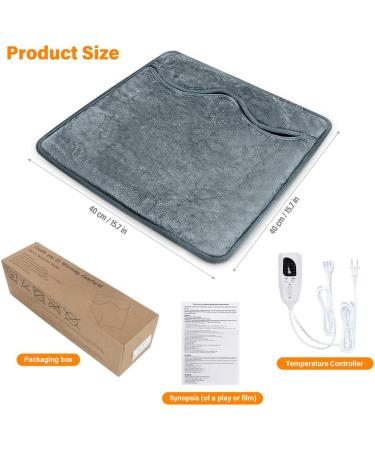 Buy Hojalis Electric Foot Warmer Pad 40x40 cm - 6 Temperature Levels 4 Timers & Overheat Protection for Full Body Comfort Dark Gray - Buy Online on GoSupps.com