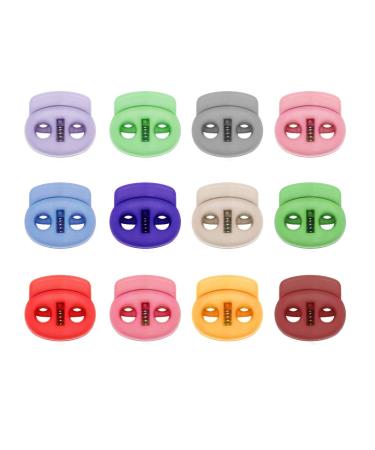 HEALLILY Plastic Spring Fastener Cord Lock Toggle Stopper Buttons Slider for DIY Drawstrings Paracord 25pcs (Random Color)