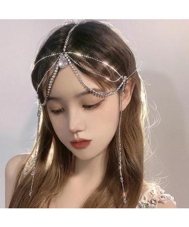 Wiwpar Rhinestone Head Chain Hair Headpiece | Multi Layer Dangle Drop Forehead Headband for Women Girls - Buy Online on GoSupps.com