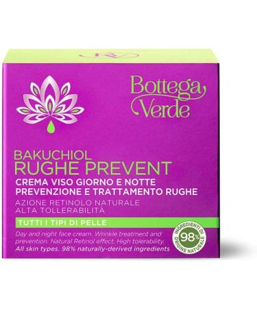  Bottega Verde Bakuchiol - Wrinkle Prevention - Day and Night Face Cream - Wrinkle Prevention and Treatment - Natural Retinol Action - High Tolerance (50 ml) - All Skin Types - Buy Online on GoSupps.com