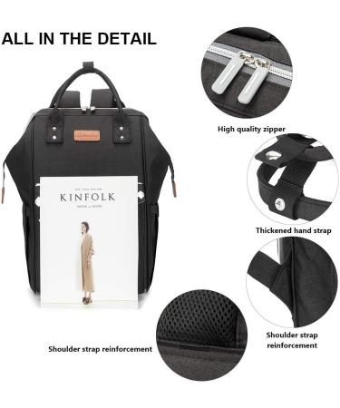 Approach Waterproof Multifunctional Mom Backpack - Large Capacity Diaper Bag with USB Stroller Belts & Diaper Pad - Black LD29 - Buy Online on GoSupps.com