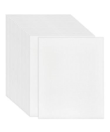 BUYGOO 20 Pack 6 Count Clear Plastic Mesh Canvas Sheets for Embroidery, Acrylic Yarn Crafting, Knit and Crochet Projects - 10.5'' x 13.5''