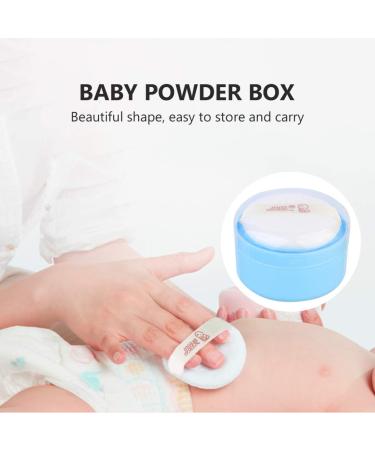 Uonlytech Blue Baby Talcum Powder Puff with Container - Ideal for Home and Travel - Buy Online on GoSupps.com