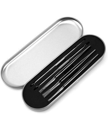 Dreneco 5Pcs Blackhead Remover Pimple Comedone Extractor Tool Acne Removal Kit Treatment for Blemish Whitehead Popping Zit Removing for Nose Face Skin with Metal Box - Buy Online on GoSupps.com