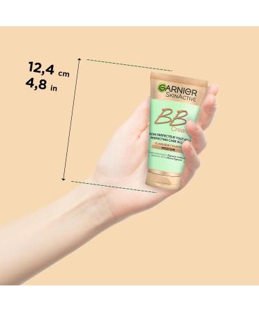 Garnier SkinActive BB Cream - All-in-One Day Care with Hyaluronic Acid & Aloe Vera | Medium 50ml (Pack of 3) - Hides Skin Imperfections & SPF 15 - Buy Online on GoSupps.com