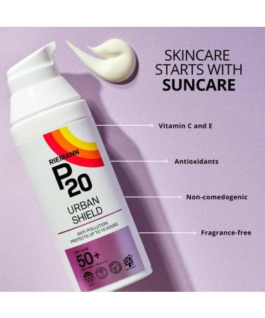 RIEMANN P20 Urban Shield SPF50+ FACE 50g UV Protection Cream Anti-Pollution Up To 10 Hours Protection High Performance UVA-PF Protection Securing Skin Against Future Damage - Buy Online on GoSupps.com