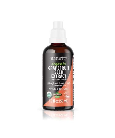 Naturity Organic Grapefruit Seed Extract Supplement - 300mg Grapefruit Seed Extract/Serving, 41 Servings per Bottle - Pure GSE Liquid Concentrate, 1.7 fl oz (50ml) 1.7 Fl Oz (Pack of 1)