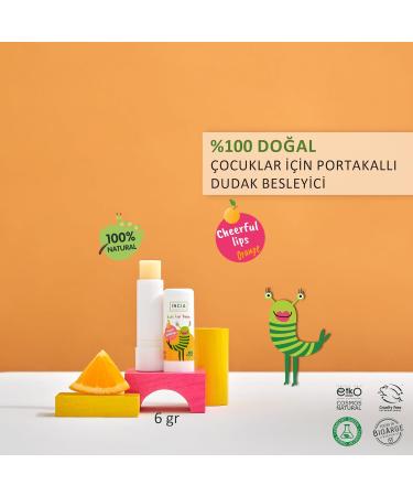 INCIA Kids Moisturizing Natural Orange Lip Balm with Shea Butter 6g - Buy Online on GoSupps.com