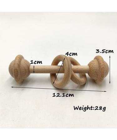 Arakierst Beech Wood Ring Rattle Teether - Montessori Educational Toy - Buy Online on GoSupps.com