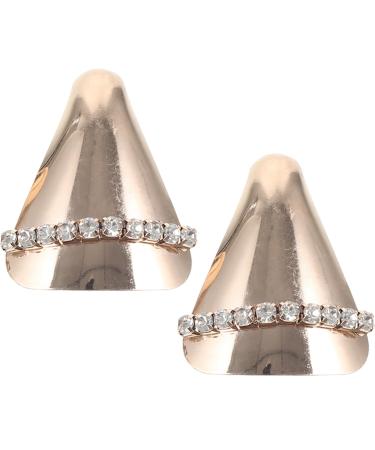 Holibanna 1 Pair Metal Shoes Pointed High Heel Tip Cover High Heel Pump Toe Cap Cover Pump Decorations Charms for Shoes Protection Golden