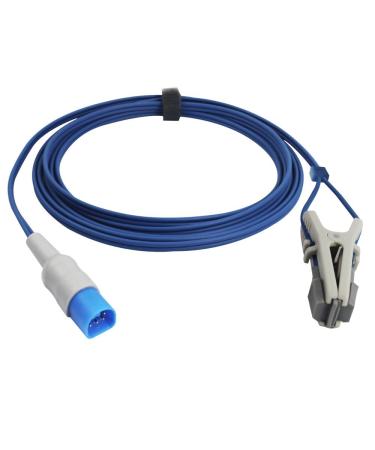 Sino-k Compatible Philips Vet Spo2 Sensor Animal Ear Tongue Clip 9.8 ft 8 Pins Connector FDA/CE Approved