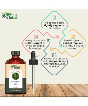 Organic Zing Cornmint (Mentha arvensis) Oil | Pure & Natural Essential Oil for Massage Aroma & Diffusers - 118ml/3.99fl oz - Buy Online on GoSupps.com