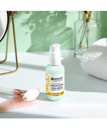 Garnier SkinActive Vitamin C Face Serum in Cream 2in1 Brightening and Anti-Imperfection SPF 25 for Dull and Uneven Skin Formula with Vitamin C and Citrus Extract - 3 Bottles of 50ml - Buy Online on GoSupps.com