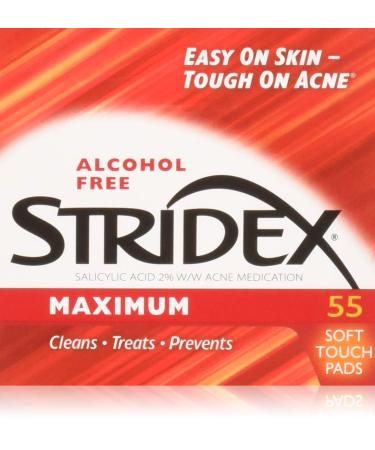 Stri-dex Pads Maximum Strength, 3 Pack of 55 Pads