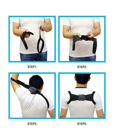 Back Correction Belt | Adjustable Comfortable Back Brace for Neck & Back | Breathable Posture Support (Black Size M - Buy Online on GoSupps.com