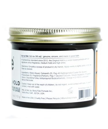 Bona Fide Pomade Original Hold 4 oz. - Strong Hold Styling Solution - Buy Online on GoSupps.com