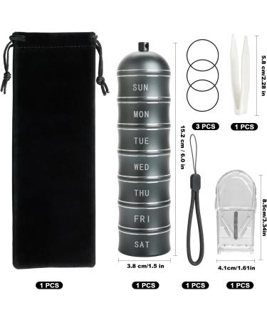 Buy Metal 7-Day Pill Organizer - Stackable Waterproof Aluminum Box for Pills Vitamins & Supplements - Buy Online on GoSupps.com