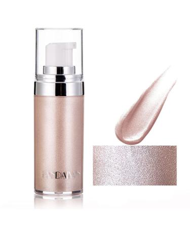 Yeweian Face Body Luminizer, Liquid Highlighter Makeup, Face Body Shimmer Glow Illuminator, Bronzer Smooth Shine Shimmer Liquid Foundation, Waterproof Moisturizing Body Highlighter (01#Pearl White)