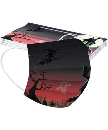 3 Ply Disposable_Face_Mask with Halloween Cute Pattern Design Comfortable Covers Suitable For Adults Outdoor Use Protection - Buy Online on GoSupps.com
