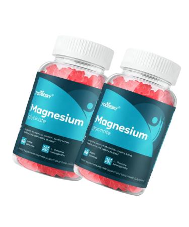 Magnesium Glycinate Gummies | 10 Forms of Magnesium + Vitamin D3 & Zinc | 60 Gummies | Supports Relaxation Focus (2PCS)