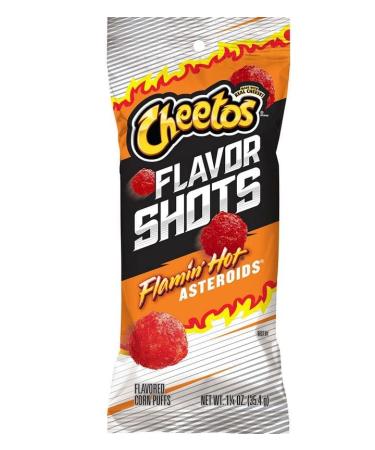 Cheeto Flavor Shots Flamin Hot Asteroids Flavored Corn Puffs Made With Real Cheese 20 Count