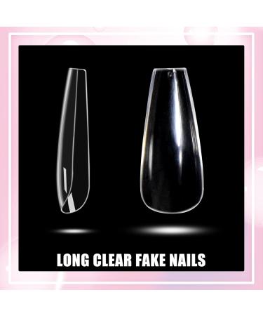 Sularpek Nail Tips - 500 Clear Fake Nails for Acrylic Art | 10 Sizes Transparent Toenails for Women DIY Nail Design - Buy Online on GoSupps.com