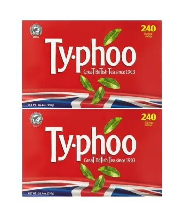 Tea Bundle with Typhoo 240 Tea Bag Foil Fresh Teabags (2 Pack)