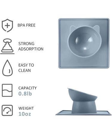 Elevated Cat Bowls - Elevated Cat Feeding Bowl Anti Vomiting - Comfortable Orthopedic Cat Food Bow for Indoor Cats Small Dogs Puppy Pet Bairong Grey - Buy Online on GoSupps.com