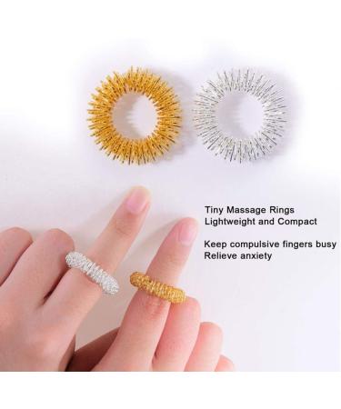5-Piece Acupressure Massage Ring Set + 2 Wrist Massagers | Silver Acupressure Rings for Kids & Adults - Buy Online on GoSupps.com