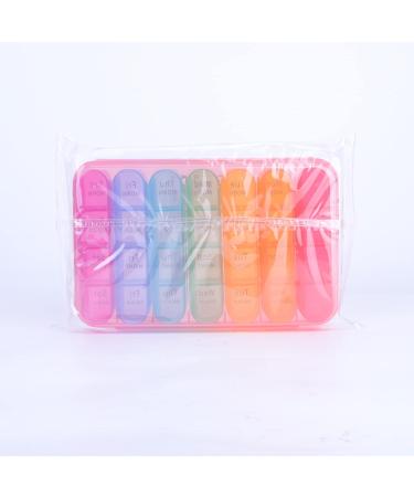 Pill Box 4 Times a Day 7 Days Pill Organiser Box with 28 Compartments Weekly Pill Case for Morning Noon Evening and Bed Time (Pink) - Buy Online on GoSupps.com