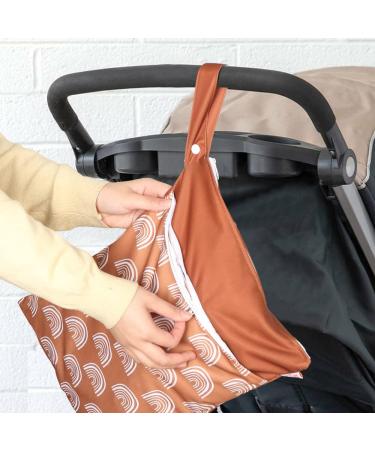 Wet Dry Bags for Baby Cloth Diapers & Breast Pump Parts - 2 Pack Waterproof Reusable with Dual Zippered Pockets & Handle - Multicolor - Buy Online on GoSupps.com
