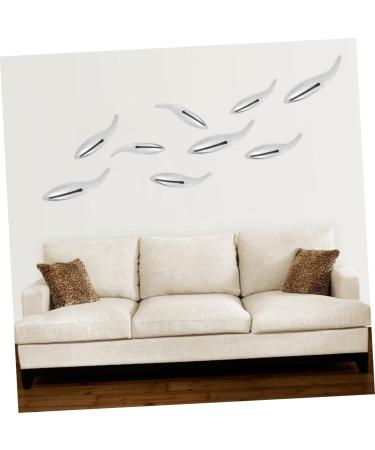 Zerodeko Decor Wall Mounted 3d Wall Stickers Furniture Decals Plating Fish Accessories Wall Hanging Household 13x3 cm Silver - Buy Online on GoSupps.com